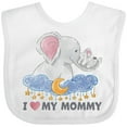 thumbnail image 3 of Inktastic I Love My Mommy Cute Elephants with Moon and Stars Boys or Girls Baby Bib, 3 of 4