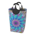 thumbnail image 2 of Waterproof Collapsible Laundry Hamper, Abstract Psychedelic Vortex Aluminum Handle Laundry Bag Storage Basket, 50L, 2 of 6