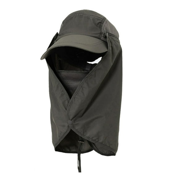 Huhudde Outdoor Hiking Sun Hat with Face Covers and Neck Flap Breathable Fishing Hat Wide Sun Protections Hat for Women Men