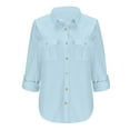 thumbnail image 2 of Akafmk Fall/Winter Women's Button-Down Shirt,Oversized Collared Blouse,Solid Color Long Sleeve Work Office Button-Down Weekend Casual Blouse, 2 of 4
