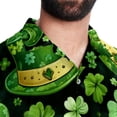 thumbnail image 5 of Saint Patrick's Day Men's Short Sleeve Spread Collar Button Down Beach Print Casual Shirts, 5 of 6