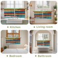 thumbnail image 6 of Colorful Striped Tier Curtains, Modern Abstract Art Retro Light Filtering Kitchen Curtains, 2Pcs Rod Pocket Half Window Treatments Panels for Sink Cafe Cabinet Camper 27.5x36 Inches, 6 of 9