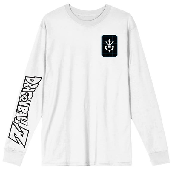Dragon Ball Z Super Saiyan Crest Men's White Long Sleeve Shirt-X-Large