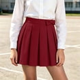 thumbnail image 5 of Yutgune Girls Cotton Pleated Skirt With Bow Decor Girls Uniform Skirts School Clothes For Girls Elastic Waist A Line Skirt Size 5‑15 Years, 5 of 7