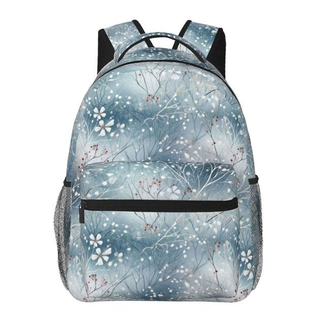 Easygdp enchanted winter snowflake holly Mochila Ergonómica Versátil para Laptop - Múltiples Bolsillos, Correas Ajustables, Unisex para Escuela, Viajes y Actividades al Aire Libre-One Size