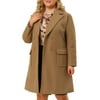 Agnes Orinda Women's Plus Size Outerwear Overcoat Double Breasted Long PeaCoat