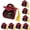D, variant on Sktrjpolfis Graduation Cap Candy Box, 2.17x2.17x2.36in Paper Gift Box for Grad Party Decor, Black Red Burgundy