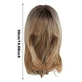 thumbnail image 2 of Brown Mixed Natural Blonde Wavy Synthetic Hair Wigs for Women - High Temperature Silk with Rose Mesh Head Cover Elegant and Comfortable Design for Every Occasion, 2 of 4