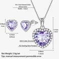thumbnail image 4 of June Birthstone Women Jewelry Sets 925 Sterling Silver Pendant Necklace Earrings Jewelry Set Heart Alexandrite Birthday Christmas Mother's Day Gift Idea for Her, 4 of 9