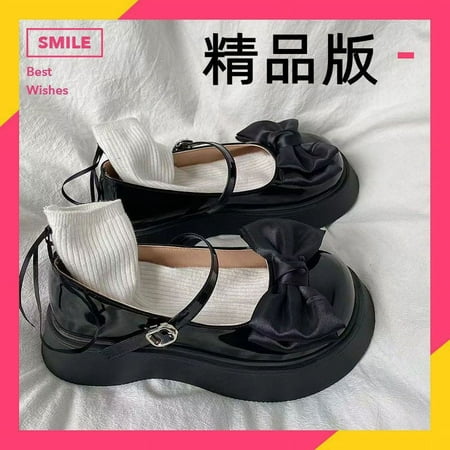 

Mary Jane Shoes Single-layer Shoes Women‘s 2024 Spring and Summer Thick-soled Height-increasing Japanese Style Vintage Mary Jane Shoes All-match Large Toe Small Shoes