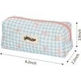 thumbnail image 6 of Coquette Bow Pencil Pouch, Cute Pink Bow Checkered Pencil Case, Soft Quilted Pen Bag for Women Office, 6 of 9