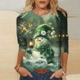 thumbnail image 7 of Jovrlynd Christmas Shirts Women Ugly Funny Cute Crewneck 3/4 Sleeve Tops Loose Holiday Graphic Tee, S-5XL, 7 of 7