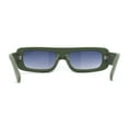 thumbnail image 4 of Retro Shield Narrow Rectangle Flat Top Plastic Sunglasses Green - Smoke, 4 of 4