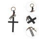 thumbnail image 1 of unbranded Llavero De Cruz En Cuero Negro Con Detalles Elegantes Para Regalo, 1 of 8
