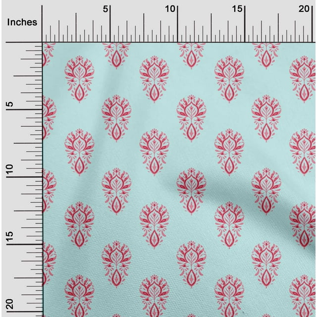 oneOone Polyester Lycra Fabric Floral Block Printed Craft Fabric BTY 56 Inch Wide