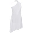 thumbnail image 4 of Yartina Justaucorps-Robe de Danse Ballet pour Filles Enfants Tenue de Danse Lyrique Sans Manches Performance sur Scène Blanc 16, 4 of 5