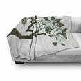 thumbnail image 2 of Tree House Soft Flannel Fleece Throw Blanket, Leafy Tree Branch and Little Bird Home, Cozy Plush for Indoor and Outdoor Use, 50" x 60", White Fawn Pale Khaki, by Ambesonne, 2 of 5