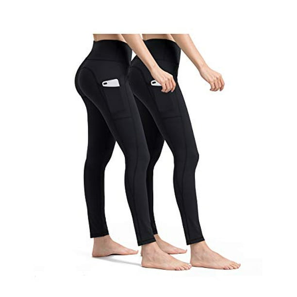 ALONG FIT Yoga Pants for Women 2 Pack Legging with Pockets, Compression- Workout-Leggings Tummy-Control-Yoga Shorts 2 Pack - Walmart.com