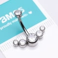 thumbnail image 4 of Implant Grade Titanium Journey Curve Sparkle Internally Threaded Belly Button Ring-Clear Gem, 4 of 4