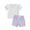 Purple, variant on Musuos Toddler Girl Cute Summer Outfit 6 12 18 24M 3 4Y Dot Print Round Neck Short Sleeve T-Shirts Tops and Shorts 2Pcs Clothes Set