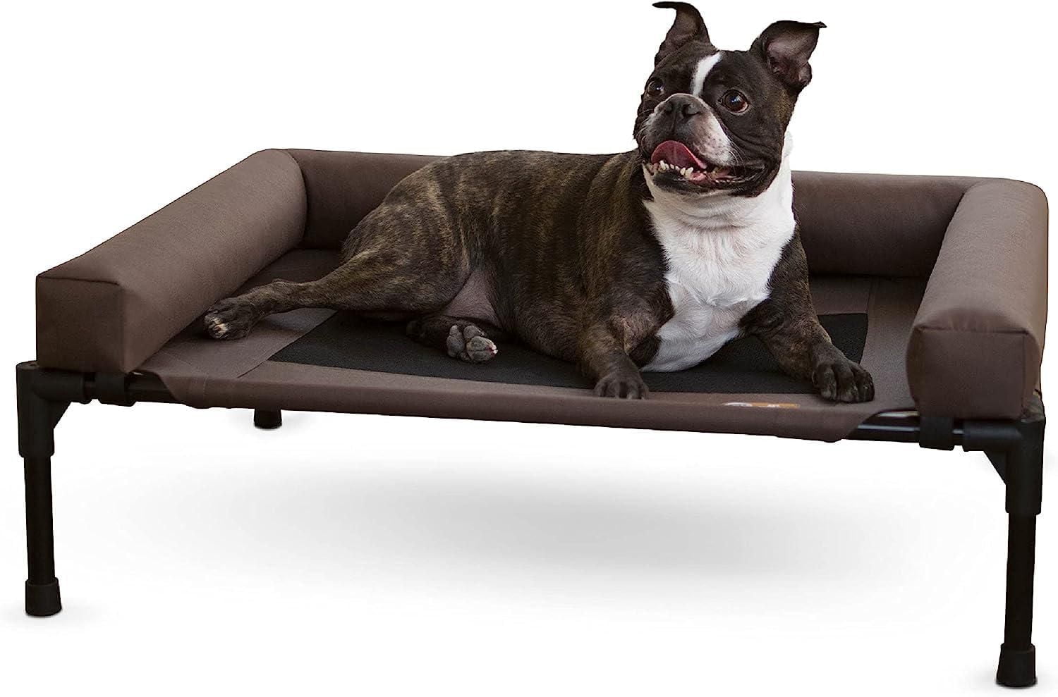 K&H Original Bloster Elevated Cot For Dogs Brown Medium