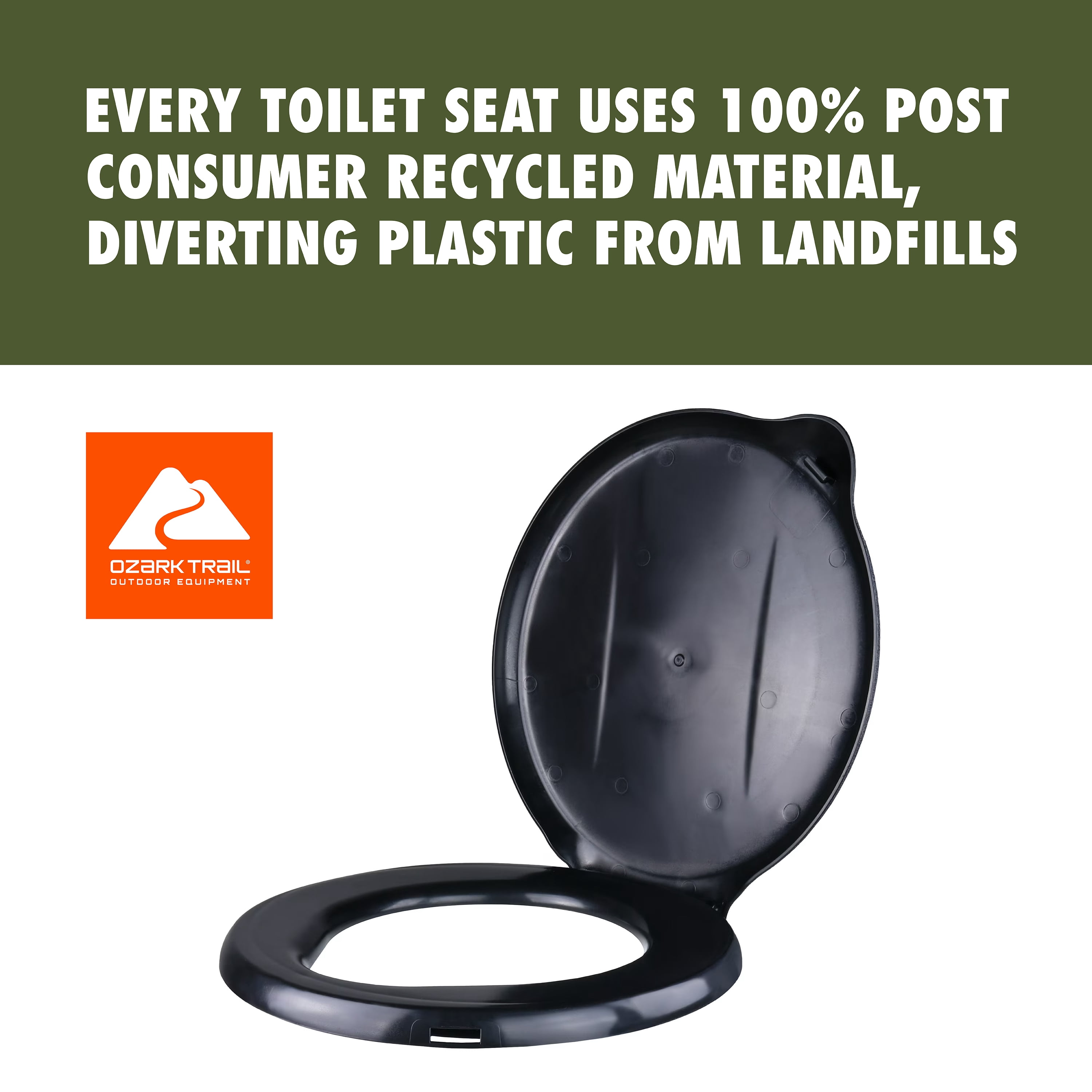 Ozark Trail Snap-On Portable Outdoor Plastic Toilet Seat Cover