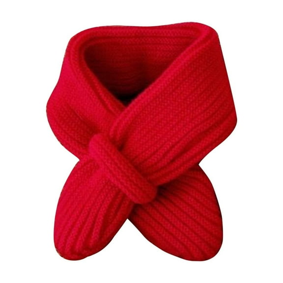 Ahabrexf Children's Solid Color Knitted Winter Versatile Cute Small Scarf Scarf Scarf