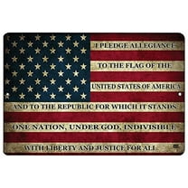 Rogue River Tactical USA American Flag Metal Tin Sign Wall Decor Man Cave Bar US Pledge of Allegiance