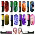 thumbnail image 2 of 10 Colors Festive Fun Hair Chalk Combs, 2026 New Temporary Glitter Hair Colors Hairs Chalk Combs, Washable DIY Color Dye for Birthday Christmas New Year Cosplay Hairs DIY Party for Teenage Girls Kids, 2 of 9