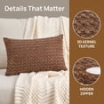 thumbnail image 2 of REGALWOVEN Corduroy Throw Pillow Covers Set of 2 Solid Decorative Cushion Cases for Sofa Couch Bedroom Home Decor Dark Brown 12" x 20", 2 of 7