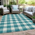 thumbnail image 6 of Addison Rugs Chantille Indoor/Outdoor Transitional Plaid Teal Washable Rectangle Rug, 3' x 5', 6 of 6