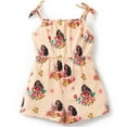 thumbnail image 1 of Disney Princess Toddler Girls Rompers Ariel Moana Rapunzel Graphic Floral Print Spaghetti Strap Jumpsuits Sizes 2-6, 1 of 5