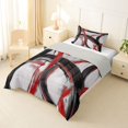 thumbnail image 2 of Homewish Red Black Circle Twin Comforter Sets,Modern Abstract Bedding Set,Light Gray Reversible,2 Pieces,1 Comforter and 1 Pillowcase, 2 of 7