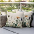 thumbnail image 3 of Outdoor Pillow Covers 26x26 Set of 2, Spring Summer Floral Waterproof Patio Throw Pillow Covers for Couch Sofa Chair, Farmhouse Botanical Flowers Vintage Decorative Pillowcases for Throw Pillows, 3 of 9