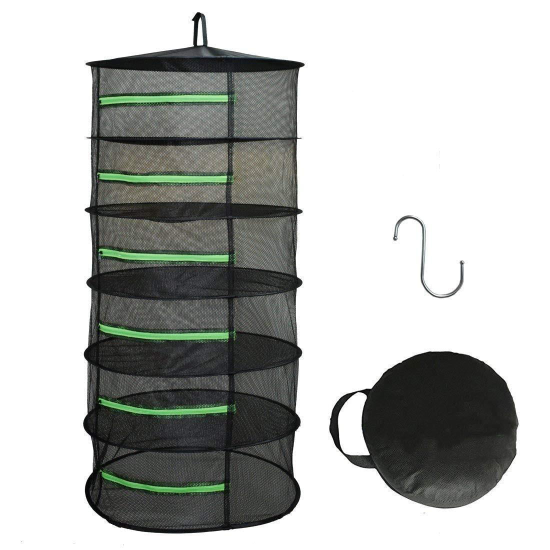 Details about   HYDGOOHO Herb Drying Rack Net Dryer 6 Layer 2ft Black W/Green Zippers Hydropo... 