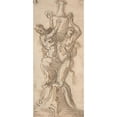 thumbnail image 2 of Giovanni Battista Foggini 10x18 Gold Ornate Wood Frame and Double Matted Museum Art Print Titled - Design for a Statue Consisting of a Satyr and Satyress Lifting a Vase (1652-1725), 2 of 4