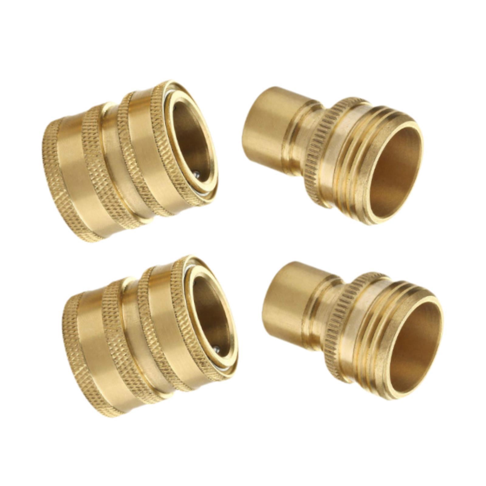 Zxpjkyu 4 Pieces Garden Hose Quick Connect Water Hose Fitting 3/4 inch Repair Parts High Brass