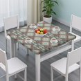 thumbnail image 3 of Floral Print Square Tablecloth with Stretch Elastic Border, 34x34 Inch Boho Design for Card Tables and Dining Areas, 3 of 6