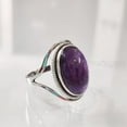 thumbnail image 3 of Natural Purple Amethyst Ring, Woman's Amethyst Ring, February Birthstone, Designer Band, 925 Sterling Silver, Womens Ring, Christmas, Thanksgiving, Handmade, Statement Jewelry, Natural Gemstone Ring, 3 of 7