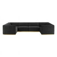 thumbnail image 2 of Modway Conjure 6-Piece U-Shaped Velvet & Stainless Steel Sectional - Gold/Black, 2 of 5