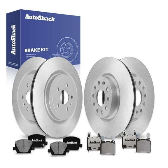 AutoShack Front Vented & Rear Vented Brake Rotors   Ceramic Pads 12-PC Brake Kit Replacement for 2021 Chevrolet Camaro