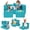 Cyan, variant on QuzyAor 39" Modular Kids Play Couch, 5-Piece Velvet Toddler Foam Sofa, Foldable Convertible Play Chair for Boys Girls Playroom Bedroom, Dark Gray