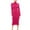 Hot Pink, variant on Blczomt Midi Womens Winter Dress Dressy Casual Black Plain Long Sleeve Sheath Formal Solid Mock Neck Dress