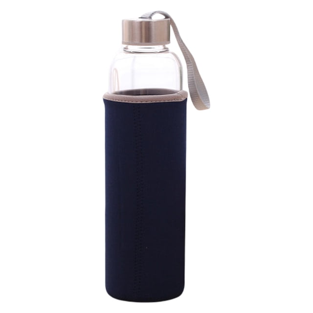 Stainless Steel Lid Glass Water Bottle with Neoprene Sleeve