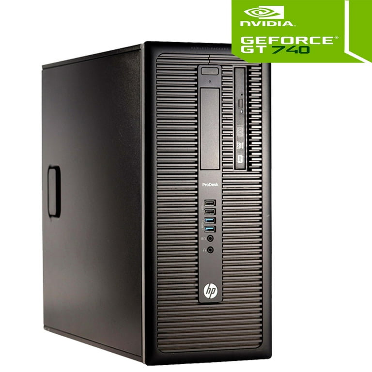 Restored HP Gaming PC Intel Core Processor 16GB Memory 256GB SSD + 2TB HD NVIDIA GeForce GT 740 Graphics DVD WiFi with a 22" LCD Windows 10 Computer (