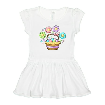

Inktastic Happy Flowers and Pastel Eggs in Easter Basket Gift Toddler Girl Dress