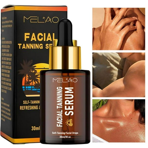 Crema corporal de bronceado sin sol, crema autobronceadora rápida para el cuerpo y la cara, aceite bronceador falso Fivean unisex