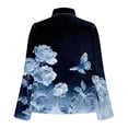 thumbnail image 4 of Fmbrln Womens Elegant Draped Neck Blouse Long Sleeve Office Work Shirts Tops Fashion Floral Print Dressy Party Blouse, 4 of 5