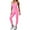 Pink, variant on Women's Contrast Color Yoga Unitard Sleeveless Ribbed Workout Jumpsuit Athletic Fitness Bodysuit S