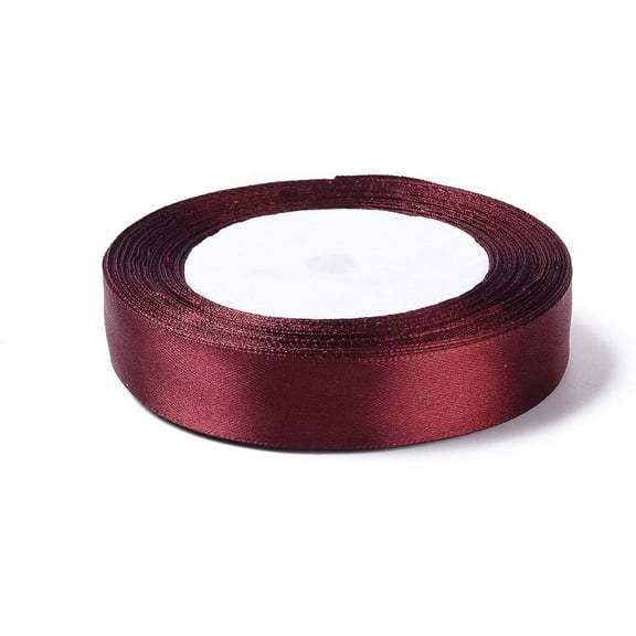 1 Roll 25 Yards Satin Ribbon for Gift Package Dark Red Ribbon Ornament Handmade Fabric Ribbons for Crafts Flower Bouquets Wedding Shower Home DIY Decor 3/4 inch(20mm) Wide